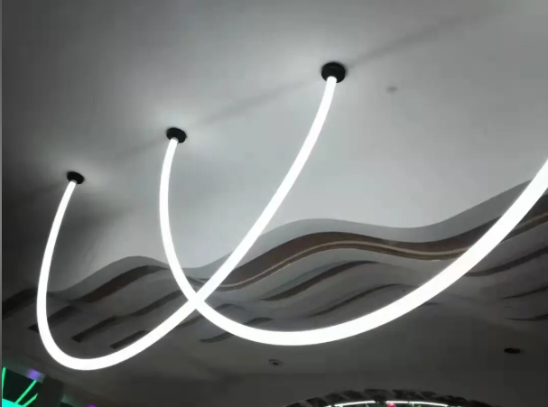 The effect after the installation of 360-degree neon light strips 